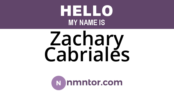 Zachary Cabriales