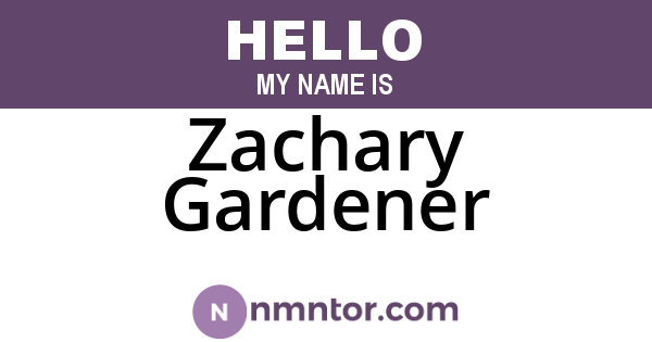 Zachary Gardener