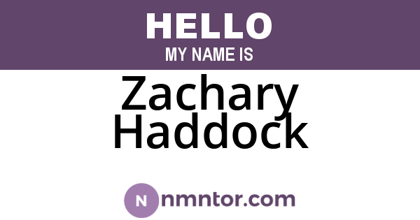 Zachary Haddock
