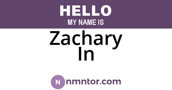 Zachary In
