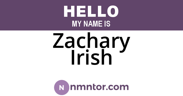 Zachary Irish