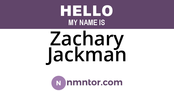 Zachary Jackman