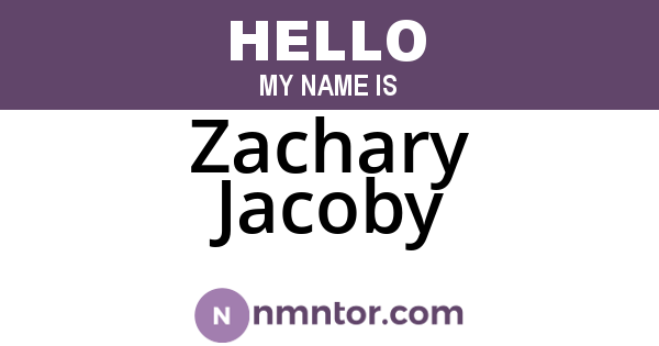 Zachary Jacoby