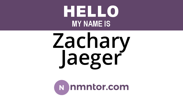 Zachary Jaeger