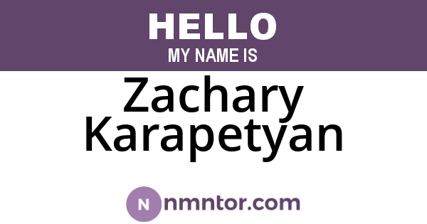 Zachary Karapetyan