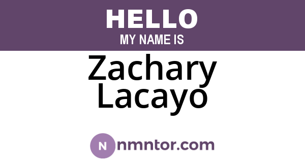 Zachary Lacayo