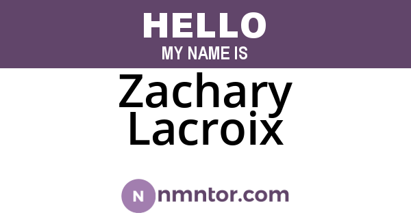 Zachary Lacroix