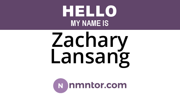 Zachary Lansang