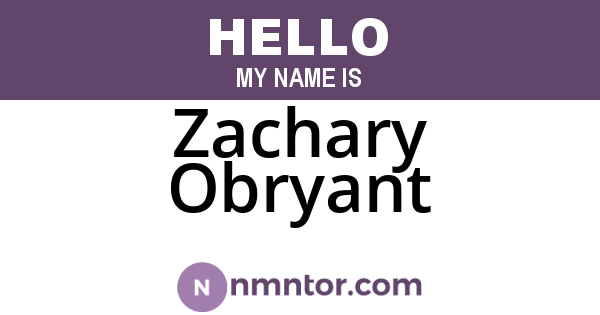 Zachary Obryant