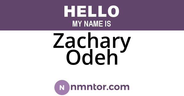 Zachary Odeh