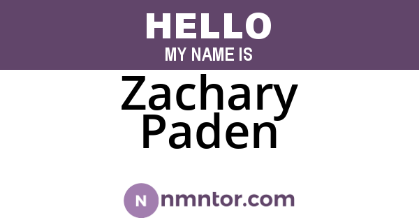 Zachary Paden