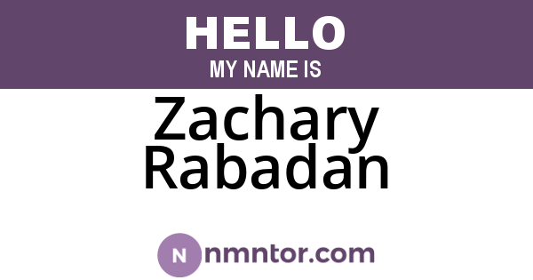 Zachary Rabadan