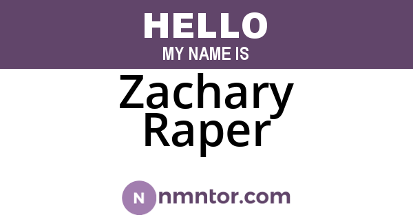 Zachary Raper