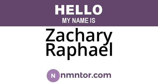 Zachary Raphael