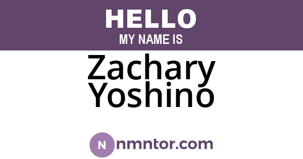 Zachary Yoshino
