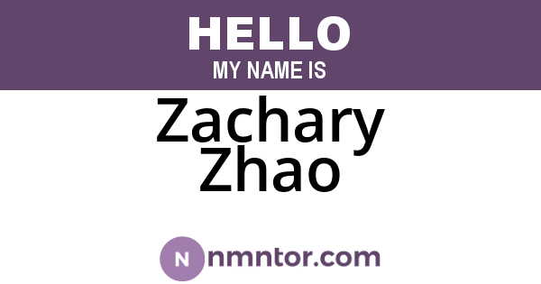 Zachary Zhao