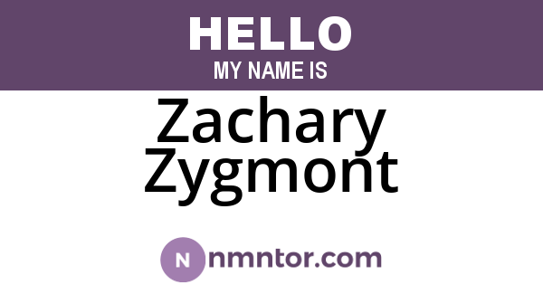 Zachary Zygmont
