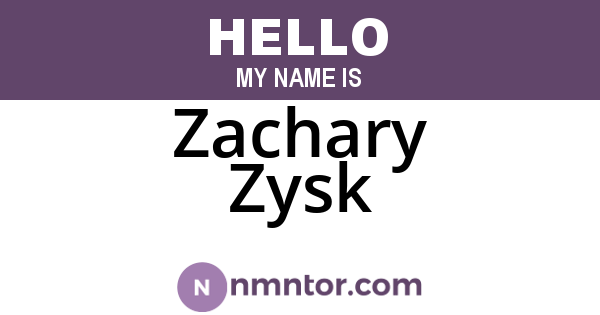 Zachary Zysk