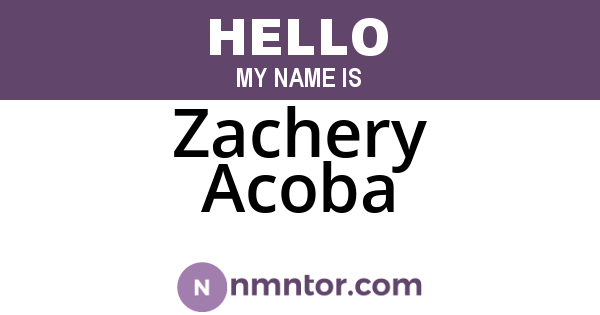 Zachery Acoba