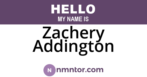 Zachery Addington