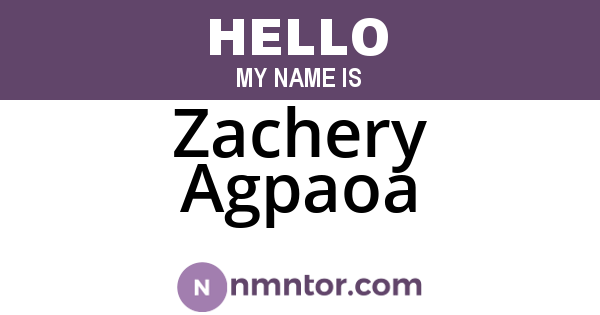 Zachery Agpaoa