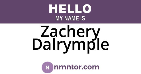 Zachery Dalrymple