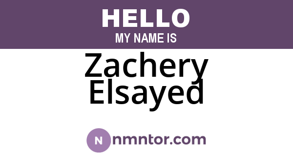 Zachery Elsayed