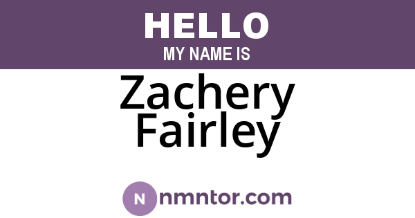 Zachery Fairley