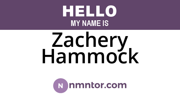 Zachery Hammock