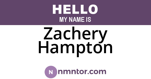 Zachery Hampton