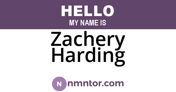 Zachery Harding