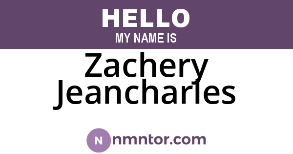Zachery Jeancharles