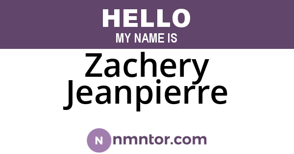 Zachery Jeanpierre