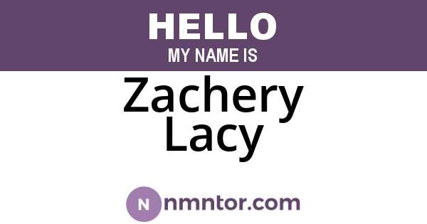 Zachery Lacy