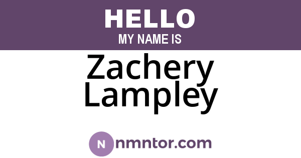 Zachery Lampley
