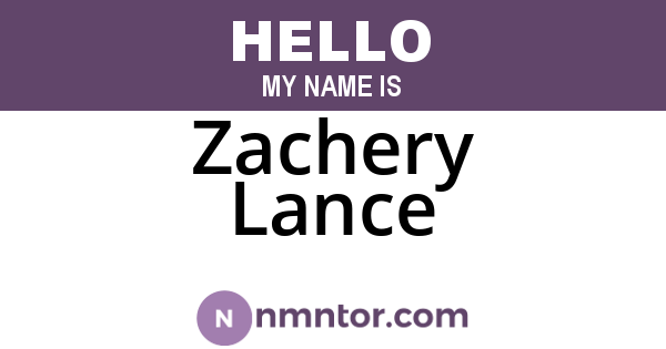 Zachery Lance