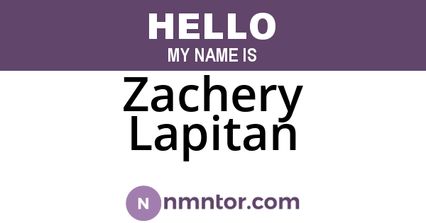 Zachery Lapitan