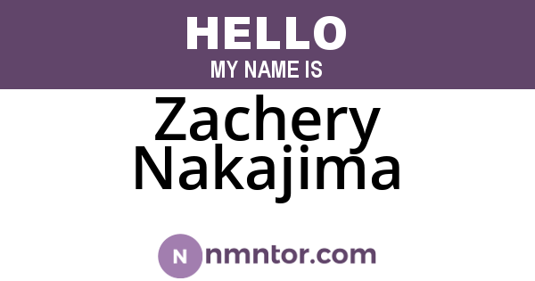 Zachery Nakajima