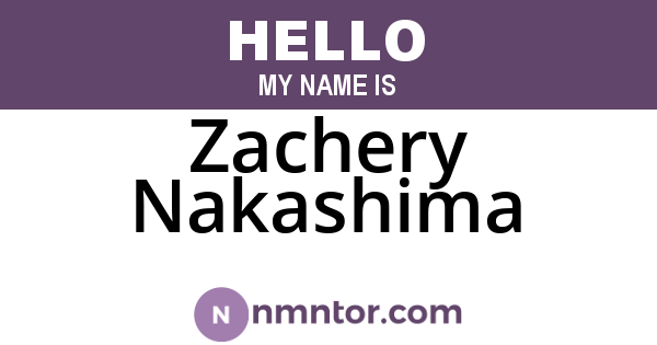 Zachery Nakashima