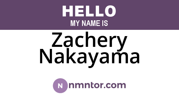 Zachery Nakayama