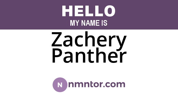Zachery Panther