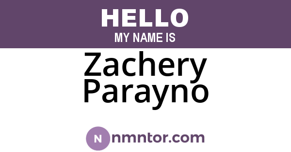 Zachery Parayno