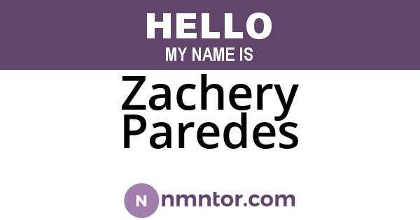 Zachery Paredes