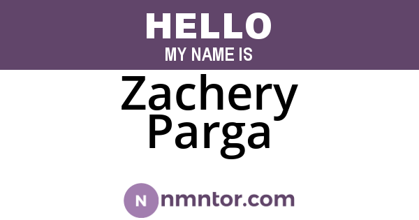 Zachery Parga