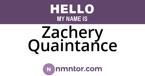 Zachery Quaintance