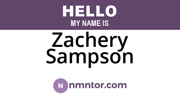 Zachery Sampson