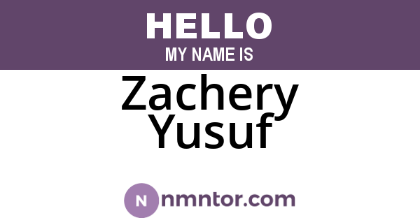 Zachery Yusuf