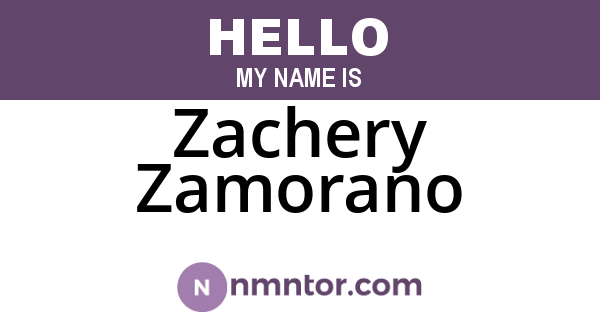 Zachery Zamorano