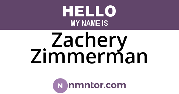 Zachery Zimmerman