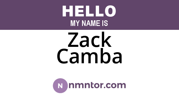 Zack Camba